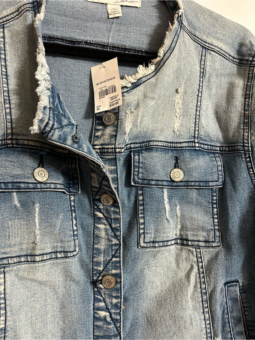 Cato Light Blue Distressed Denim Jacket - Picture 6 of 9